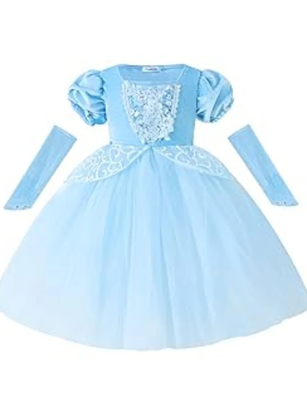 Cinderella-Inspired Light Blue Princess Costume Dress for Kids
